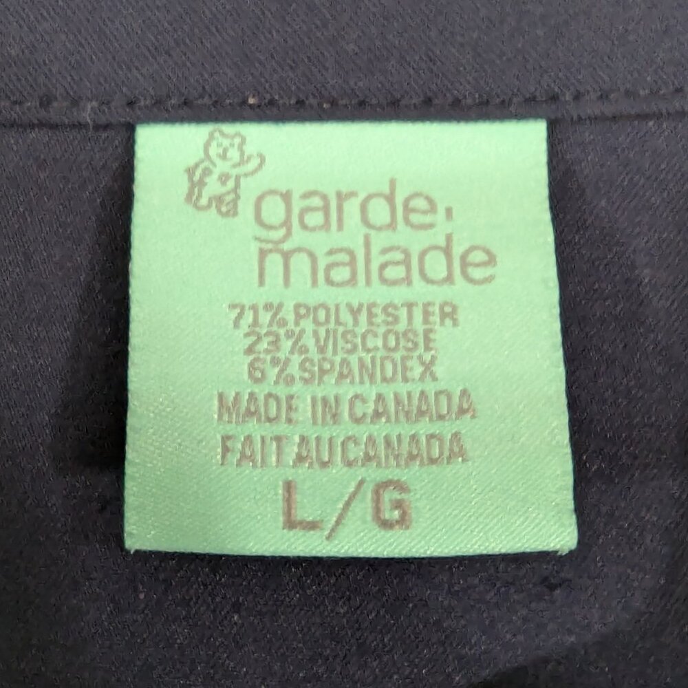 Garde Malade Navy Blue Scrub Top - Mandarine Collar - Picture 4 of 10